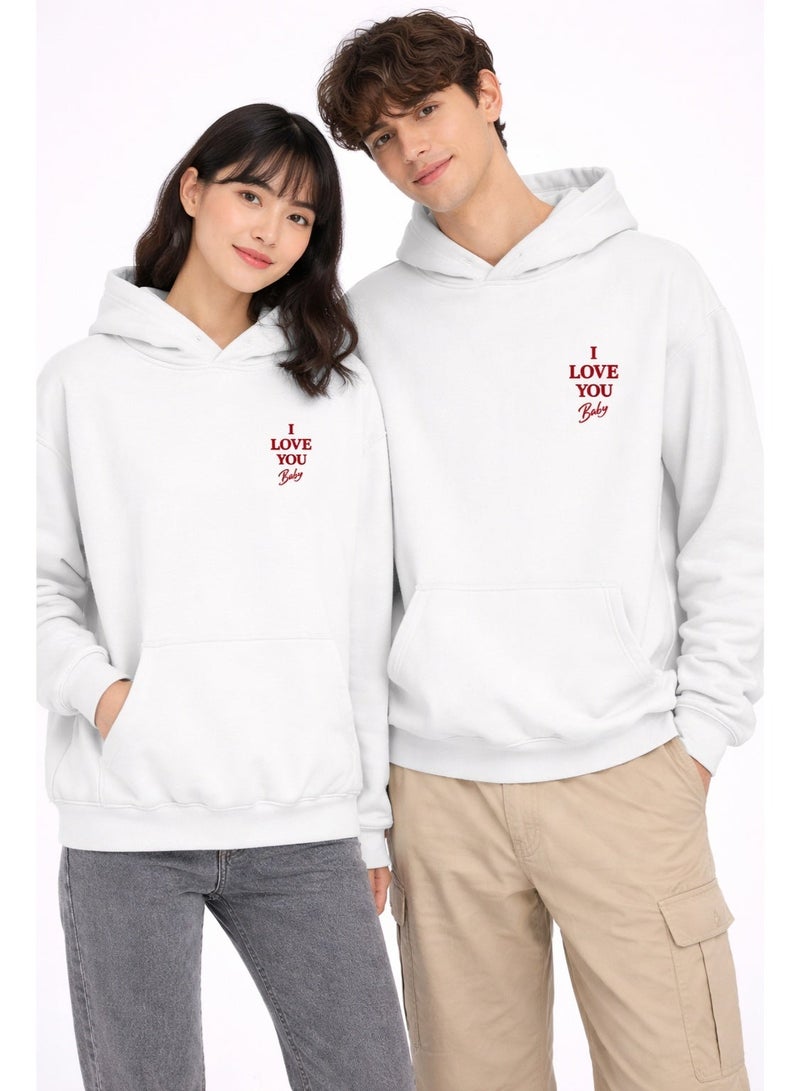 Premium Apparel I love you baby Hoodie White - Image 2